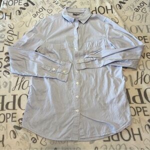 Twik | women's medium Light Blue Striped Oxford Button Down shirt 100% cotton